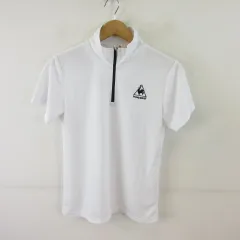 ルコックスポルティフ le coq sportif スポーツウェア ゴルフ ハーフジップ半袖シャツ ワンポイント ロゴ 白 S *T553