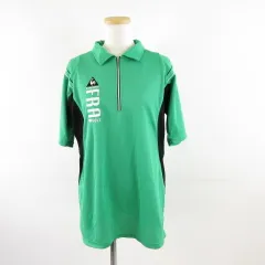 ルコックスポルティフ le coq sportif スポーツウェア ゴルフ ポロシャツ 半袖 刺繍 緑 L *A397