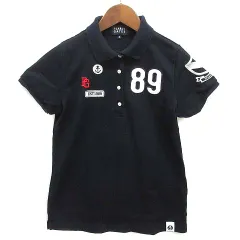 パーリーゲイツ PEARLY GATES カノコ ポロシャツ ワッペン 半袖 ネイビー 紺 0 ゴルフ