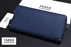 【定価2万3650円】新品 TAKEO KIKUCHI【ビル】ラウンドファスナー長財布 733607 ネイビー タケオキクチ