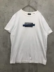 DIESEL ディーゼル テープ ボックスロゴ 半袖 Tシャツ sizeM/白  ■■ メンズ