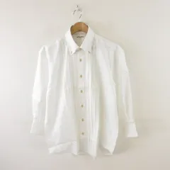 ミラショーン mila schon sports ゴルフ ボタンダウンシャツ 長袖 白 L *A674