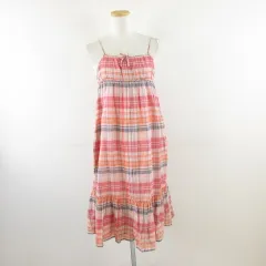 ギャップキッズ GAP KIDS キャミワンピース ひざ丈 フレア チェック ピンク 160 *A389