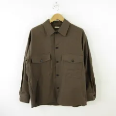 ジーユー GU リラックスフィットCPOシャツ 長袖 茶 L *A639