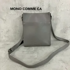 MONO COMME CA モノコムサ グレー ショルダーバッグ スクエア ミニバッグ サコッシュ 斜め掛け 肩掛け 鞄 シンプル 無地 ロゴ 型押し コンパクト カジュアル フォーマル デイリー お出かけ 縦型 スマホポーチ スマート ポシェット ★ ■■のサムネイル