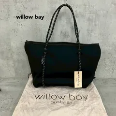 新品 未使用 willow bay ウィローベイ トートバッグ ブラック ネオプレン ポーチ付き 大容量 肩掛け 軽量 鞄 デイリー マザーズバッグ 旅行 通学 通勤 ジム スポーツ 洗濯可能 丈夫 かばん 無地 ロゴ シンプル ロープ ハンドル ★ ■■のサムネイル