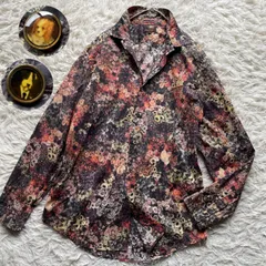 極美品　Paul Smith COLLECTION　ポールスミスコレクション　メンズ　フラワーフォト　シャツ　フローラルプリント　ボタニカル　総柄　長袖　犬ボタン　L マルチカラー