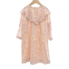 ボンポワン Bonpoint ブラウスワンピース シャツワンピース 10 140 ベージュ 花柄 フローラルプリント /IU