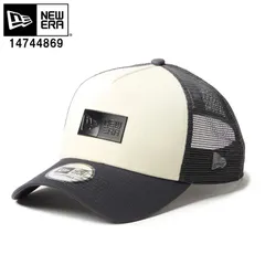 NEW ERA ニューエラ 14744869 9FORTY A-Frame トラッカー Box Logo クロームホワイト ダークグレー キャップ 帽子 ニューエラキャップ ユニセックス メッシュキャップ スナップバック ボックスロゴ カーブドバイザー 新品