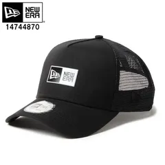 NEW ERA ニューエラ 14744870 9FORTY A-Frame トラッカー Box Logo ブラック キャップ 帽子 メンズ レディース ニューエラキャップ ユニセックス メッシュキャップ スナップバック ボックスロゴ カーブドバイザー 新品