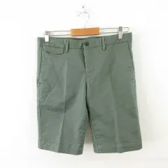 バーニーズニューヨーク BARNEYS NEW YORK ショートチノパンツ ストレッチ カーキ 緑 M *A625のサムネイル
