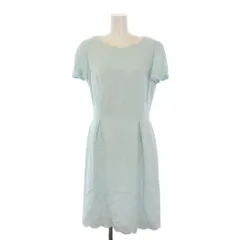 エムズグレイシー M'S GRACY BIS ワンピース ひざ丈 半袖 クルーネック リネン 11 水色 /BM ■MU