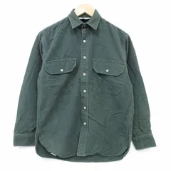 M/古着 アールイーアイ 長袖 フランネル シャツ メンズ コットン 濃緑 26feb07