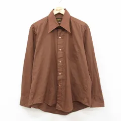 XL/古着 長袖 シャツ メンズ 70年代 70s 茶 26feb06