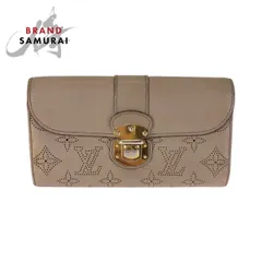 LOUIS VUITTON ルイヴィトン モノグラム マヒナ ポルトフォイユ イリス ベージュ ゴールド金具 レザー M58139 長財布 レディース 601422【中古】