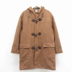 L/古着 エルエルビーン 長袖 ウール ダッフル コート パーカー メンズ 90年代 90s ロング丈 USA製 茶【spe】 26feb07のサムネイル