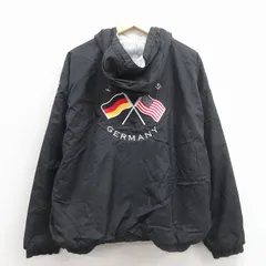 XL/古着 長袖 ナイロン ジャケット パーカー メンズ 00年代 00s ドイツ 刺繍 大きいサイズ 黒【spe】 26feb07