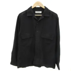 アーバンリサーチ サニーレーベル URBAN RESEARCH Sonny Label カジュアルシャツ 長袖 スキッパーカラー 無地 M 黒 ブラック /YS40