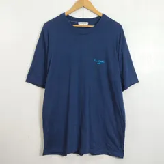 pierre cardin ピエールカルダン Tシャツ 半袖 カットソー ロゴ ワンポイント 刺繍 コットン 古着 ネイビー系 LB C717のサムネイル