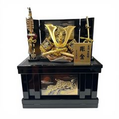 美品】兜飾り & 陣羽織 15号 間口47cm コンパクト収納飾り 徳川家康