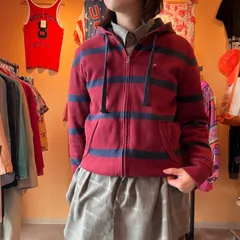 TOMMY ボーダー　ジップパーカー　パーカー　スウェット