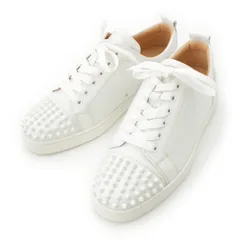 クリスチャンルブタン レザー Louis Junior Spikes スタッズ スニーカー ローカット シューズ 1130573 ホワイト 39【中古】