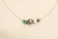 【中古】 WAKAN SILVER SMITH レディースネックレス -- C-047 Navajo Pearl Neckla WAKAN SILVER SMITH -- 銀 シルバー 無地 925