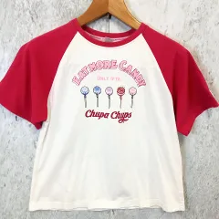 mezo piano  juuiorメゾ ピアノ ジュニア  Tシャツ カットソー ラグランスリーブ チュッパチャプス コラボT ホワイト L □〇☆