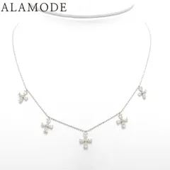 D1.60 ダイヤモンド クロスモチーフ ネックレス プラチナ Pt850 プラチナ Pt900 3.4g ネックレス アクセサリー ジュエリー 十字架 シルバー銀 レディース 40802160334【中古】【アラモード】