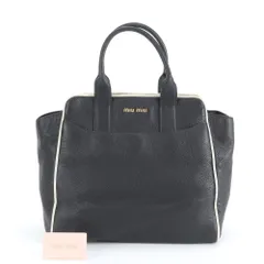 美品 ミュウミュウ ギャランティカード付 ヴィッテロ RN0909 レザー トート バッグ ショルダー 本革 A4 レディース REM DR6-5【中古】