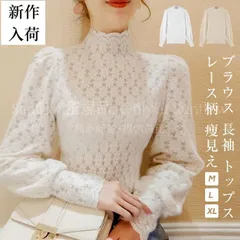 【送料無料】ブラウス レディース 長袖 トップス 2type 長袖ブラウス レースブラウス ハーフハイネック カジュアル レース柄 痩見え 大人 CCS318P183