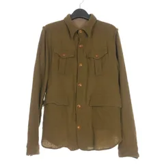ゴロウタ gorouta ウール ワークシャツ ミリタリーシャツジャケット 長袖 L カーキ 緑
