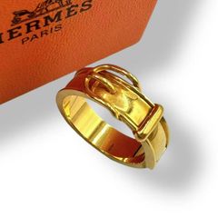 未使用に近い エルメス アタメ スカーフリング 22号 ゴールド - メルカリ