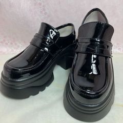 ビアズリー エナメルレザーローファー 24cm 黒 - メルカリ
