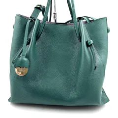 ✨現行✨PELLE BORSA ペレボルサ レザー トートバッグ 2WAY ショルダーバッグ 肩掛け グリーン green 緑 希少 レア 通勤 通学 ロゴチャーム 美品 レア 希少 入手困難