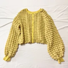 NICECLAUP　ナイスクラップ　前後2wayデザイン　ポコポコ素材のカーディガン　プルオーバー　薄手　長袖カーディガン　ライトグリーン系　フリーサイズ　春色　送料無料✨