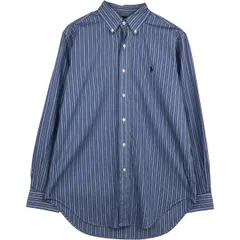 古着 ラルフローレン Ralph Lauren CLASSIC FIT マルチストライプ 長袖 ボタンダウンストライプシャツ メンズL相当/eaa495508
