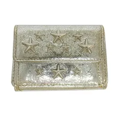 【天白】ジミーチュウ NEMO 三つ折り財布 シルバーカラー スタースタッズ コンパクトウォレット レザー メンズ レディースのサムネイル