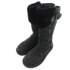 アグ オーストラリア UGG australia ロングムートンブーツ 裏ボア ラウンドトゥ USA6 23cm 黒 /UO ■GY19