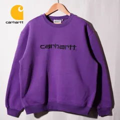 カーハート Carhartt WIP スウェット M パープル ヘビーウエイト 紫 ロゴ刺繍 ワーク テック ストリート オーバーサイズ 裏起毛 アメカジ 古着 F762