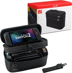 JSAUX Switch 2 ケース 大容量収納｜オールインボックス Switch 2本体・ドック・Joy Con・Proコン対応｜ゲームカード10枚収納・耐衝撃ハードシェル｜防塵・防水キャリングバッグ（ブラック）