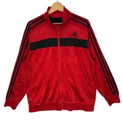 adidas /アディダス トラックジャケット ジャージ スリーライン フルジップ ワンポイントロゴ メンズ レッド