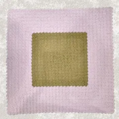 ひざかけ・ブランケット：センターダイアゴナル《ブラウン-ピンク》ハンドメイド