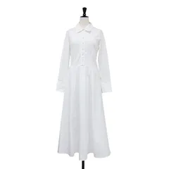 FRAY I.D フレイアイ・ディー ワンピース ホワイト 白 サイズ:0(S) | 25春夏 ビスチェコンビ シャツワンピース / ドレス | 長袖 ロング丈 Aライン フレア | トップス【レディース】【中古】