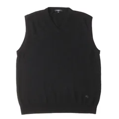 BURBERRY LONDON バーバリー ロンドン ベスト ブラック 黒 サイズ:L | Vネック カシミヤニット ベスト | MADE IN JAPAN | トップス セーター【メンズ】【中古】