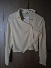 クロップド アイボリー リブ Tシャツ 新品