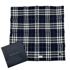未使用品 BURBERRY バーバリー ハンカチ チェック ネイビー 袋付き