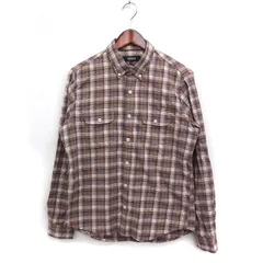 コムサイズム COMME CA ISM チェック ボタンダウン シャツ カジュアル 長袖 コットン 綿 M モカブラウン 薄茶 /FT5
