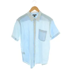 エディーバウアー EDDIE BAUER リネン混半袖ストライプシャツ M ライトブルー /HK ■OS