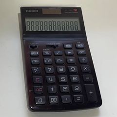 【中古/電卓】カシオ　ソーラー電卓　JF-V200 ワインレッド